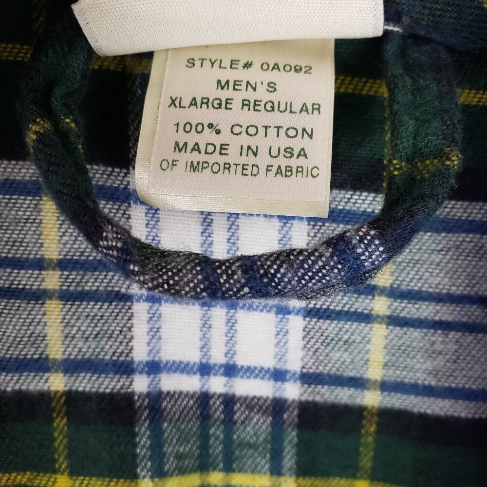LL Bean Mens XL Gordon Dress Tartan Cotton Flannel Bath Robe Lounge Plaid Cabin - Picture 6 of 7